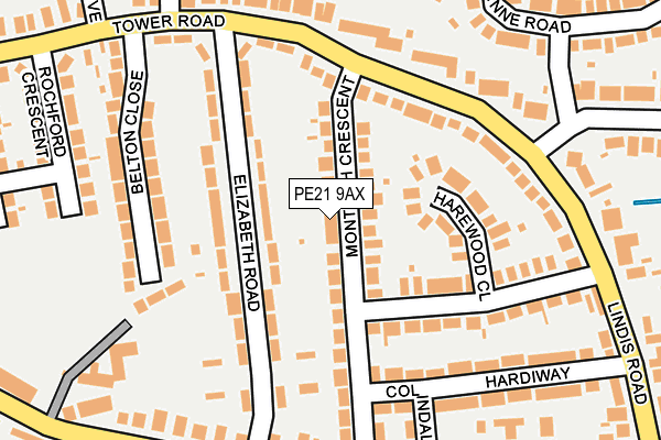PE21 9AX map - OS OpenMap – Local (Ordnance Survey)