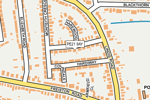 PE21 9AY map - OS OpenMap – Local (Ordnance Survey)