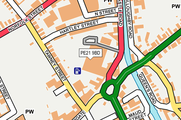 PE21 9BD map - OS OpenMap – Local (Ordnance Survey)