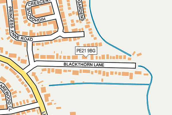 PE21 9BG map - OS OpenMap – Local (Ordnance Survey)