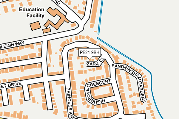 PE21 9BH map - OS OpenMap – Local (Ordnance Survey)