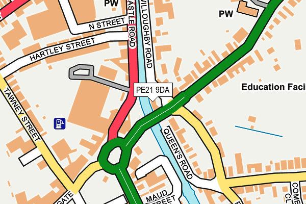 PE21 9DA map - OS OpenMap – Local (Ordnance Survey)