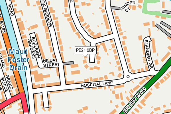 PE21 9DP map - OS OpenMap – Local (Ordnance Survey)