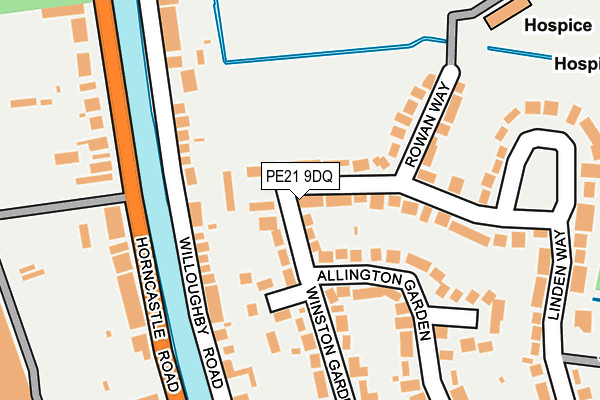 PE21 9DQ map - OS OpenMap – Local (Ordnance Survey)