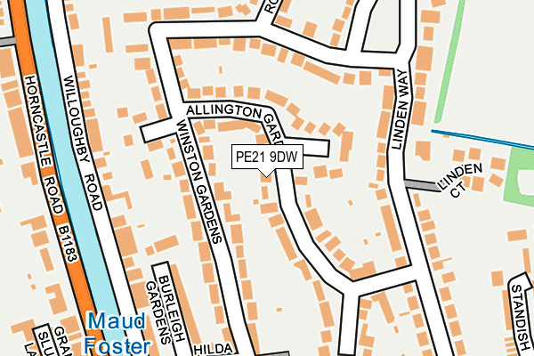 PE21 9DW map - OS OpenMap – Local (Ordnance Survey)
