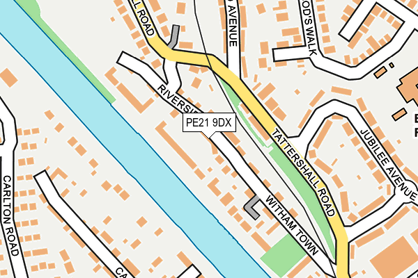 PE21 9DX map - OS OpenMap – Local (Ordnance Survey)