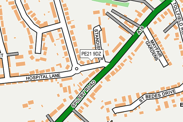PE21 9DZ map - OS OpenMap – Local (Ordnance Survey)