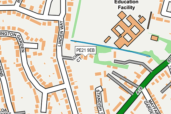 PE21 9EB map - OS OpenMap – Local (Ordnance Survey)
