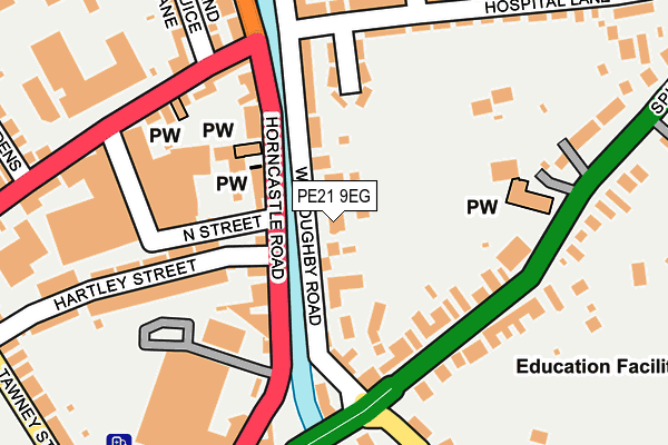 PE21 9EG map - OS OpenMap – Local (Ordnance Survey)