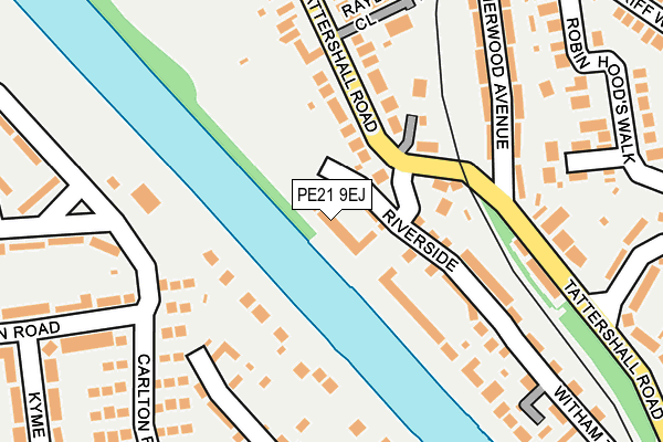 PE21 9EJ map - OS OpenMap – Local (Ordnance Survey)