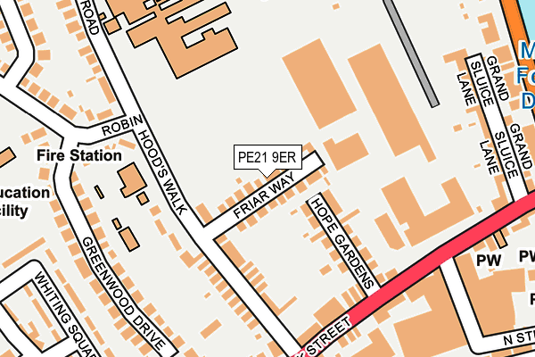 PE21 9ER map - OS OpenMap – Local (Ordnance Survey)