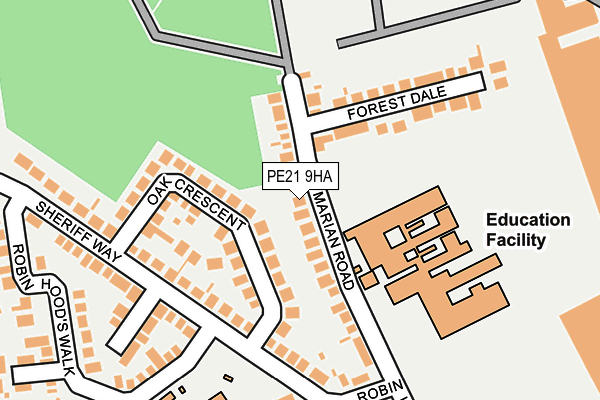 PE21 9HA map - OS OpenMap – Local (Ordnance Survey)