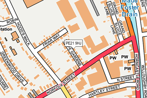 PE21 9HJ map - OS OpenMap – Local (Ordnance Survey)