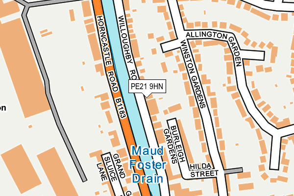 PE21 9HN map - OS OpenMap – Local (Ordnance Survey)