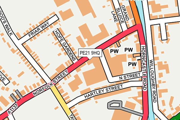 PE21 9HQ map - OS OpenMap – Local (Ordnance Survey)