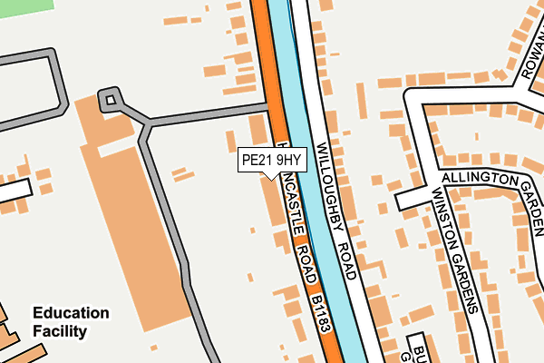 PE21 9HY map - OS OpenMap – Local (Ordnance Survey)