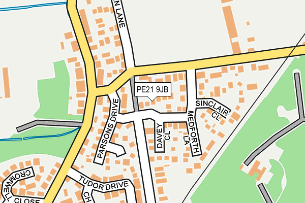 PE21 9JB map - OS OpenMap – Local (Ordnance Survey)
