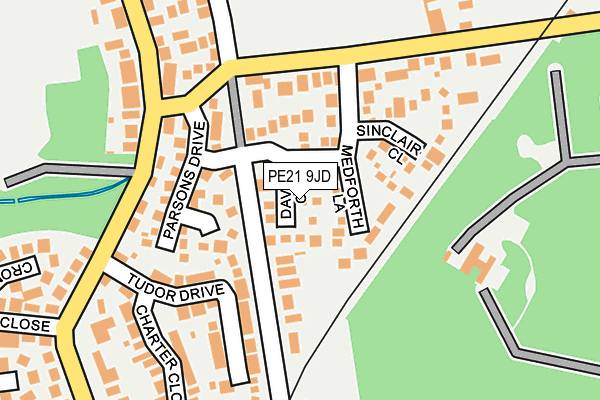 PE21 9JD map - OS OpenMap – Local (Ordnance Survey)