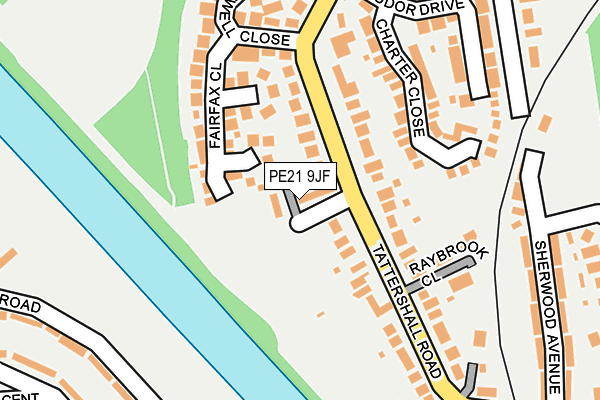PE21 9JF map - OS OpenMap – Local (Ordnance Survey)