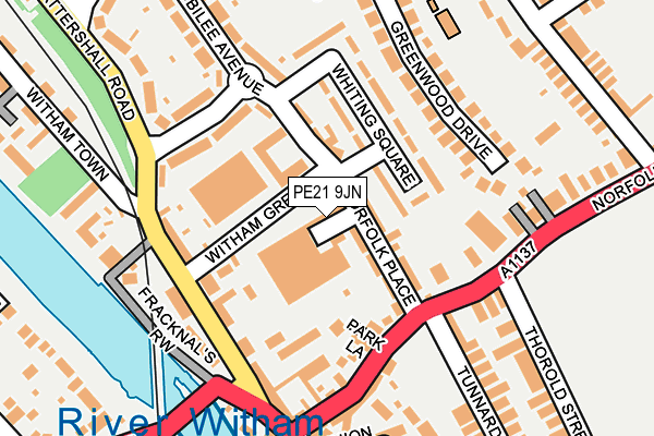 PE21 9JN map - OS OpenMap – Local (Ordnance Survey)