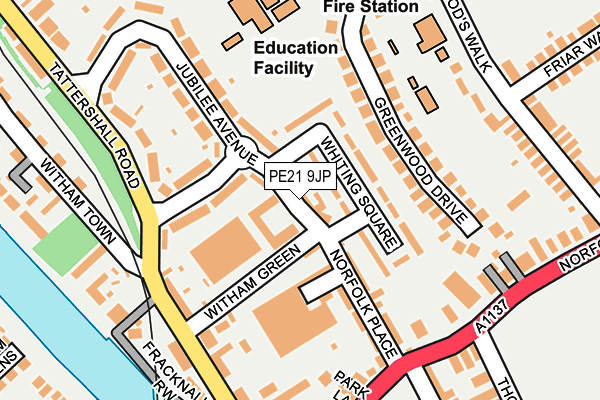 PE21 9JP map - OS OpenMap – Local (Ordnance Survey)