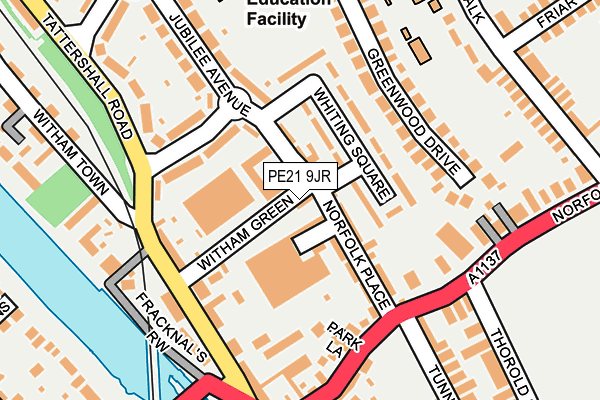 PE21 9JR map - OS OpenMap – Local (Ordnance Survey)