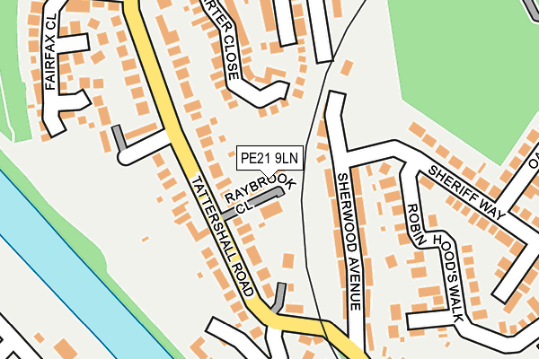 PE21 9LN map - OS OpenMap – Local (Ordnance Survey)