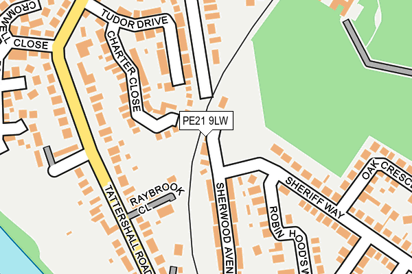 PE21 9LW map - OS OpenMap – Local (Ordnance Survey)
