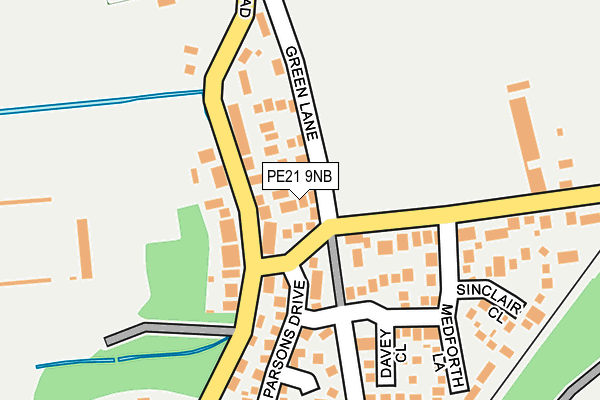 PE21 9NB map - OS OpenMap – Local (Ordnance Survey)