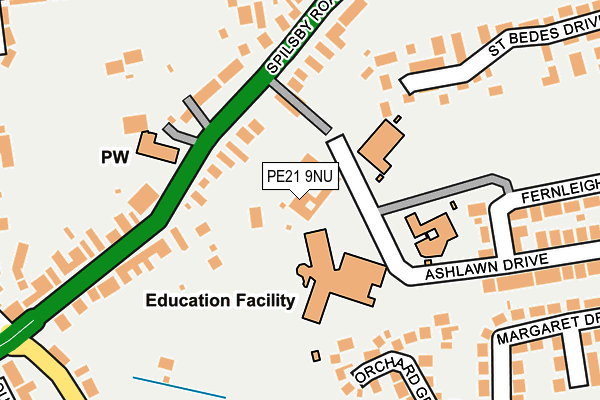PE21 9NU map - OS OpenMap – Local (Ordnance Survey)