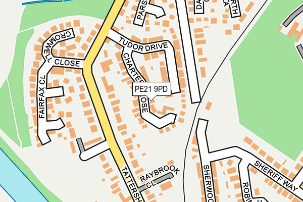 PE21 9PD map - OS OpenMap – Local (Ordnance Survey)