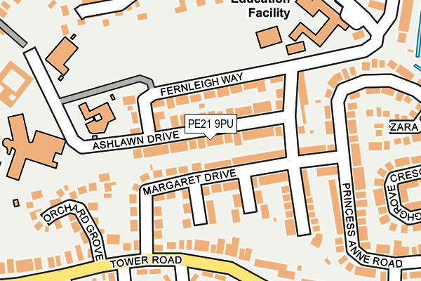PE21 9PU map - OS OpenMap – Local (Ordnance Survey)