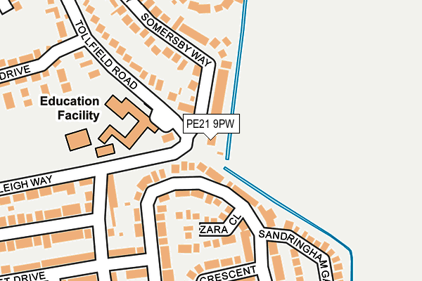 PE21 9PW map - OS OpenMap – Local (Ordnance Survey)