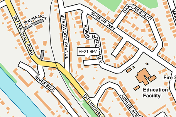 PE21 9PZ map - OS OpenMap – Local (Ordnance Survey)