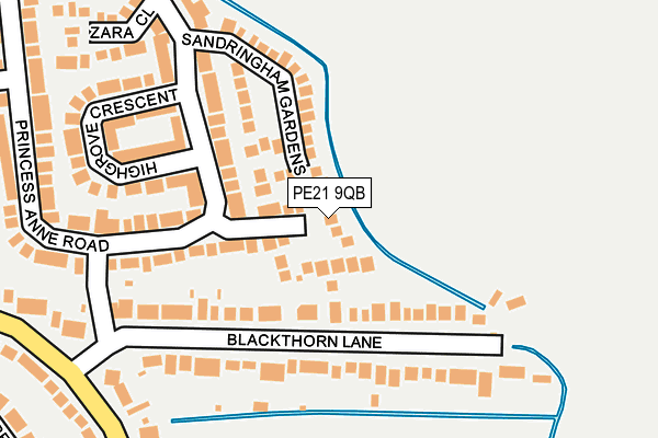 PE21 9QB map - OS OpenMap – Local (Ordnance Survey)