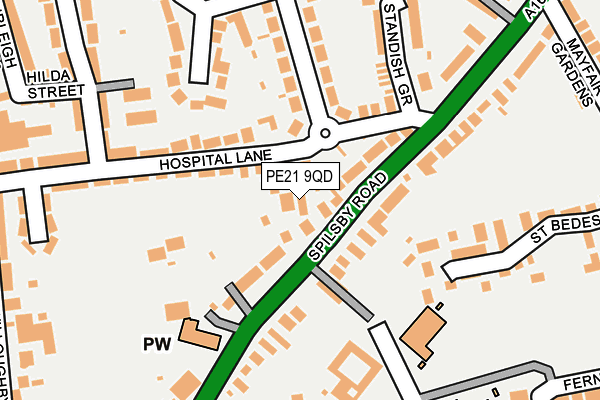 PE21 9QD map - OS OpenMap – Local (Ordnance Survey)