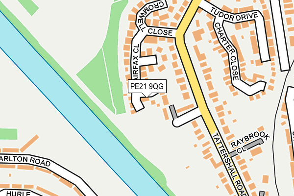 PE21 9QG map - OS OpenMap – Local (Ordnance Survey)