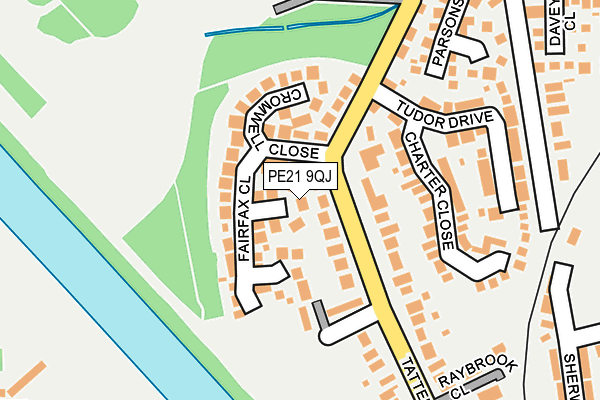 PE21 9QJ map - OS OpenMap – Local (Ordnance Survey)