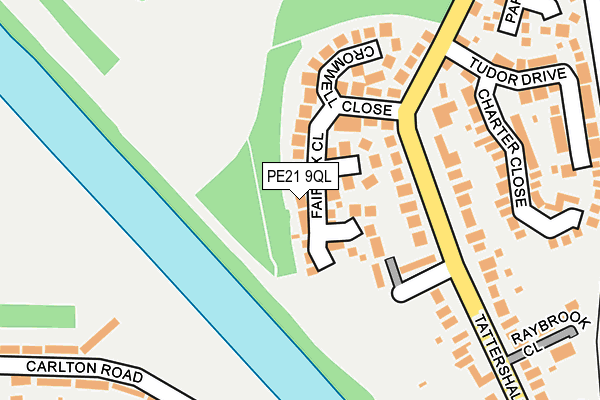 PE21 9QL map - OS OpenMap – Local (Ordnance Survey)