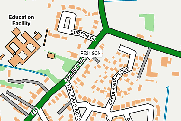 PE21 9QN map - OS OpenMap – Local (Ordnance Survey)