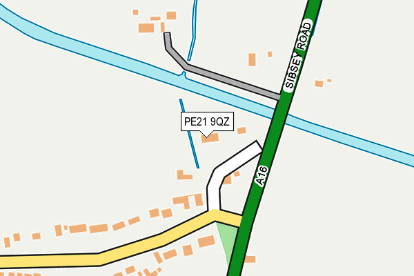 PE21 9QZ map - OS OpenMap – Local (Ordnance Survey)
