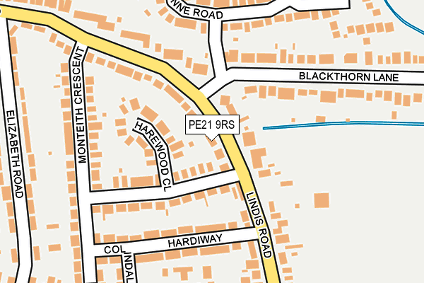 PE21 9RS map - OS OpenMap – Local (Ordnance Survey)