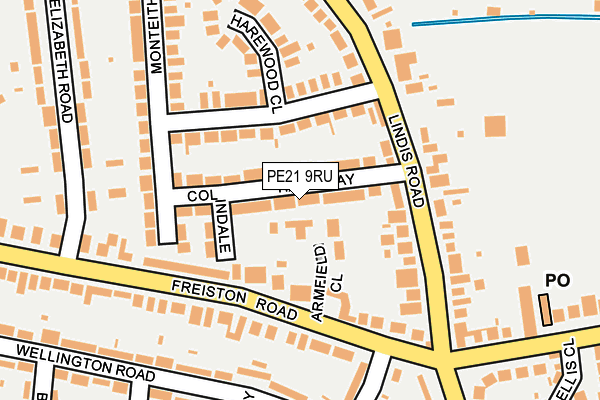 PE21 9RU map - OS OpenMap – Local (Ordnance Survey)