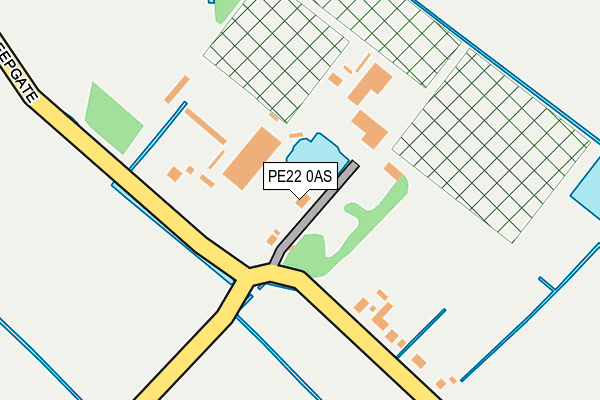 PE22 0AS map - OS OpenMap – Local (Ordnance Survey)