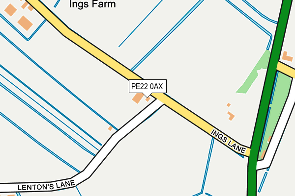 PE22 0AX map - OS OpenMap – Local (Ordnance Survey)