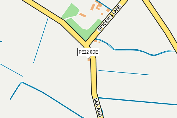 PE22 0DE map - OS OpenMap – Local (Ordnance Survey)