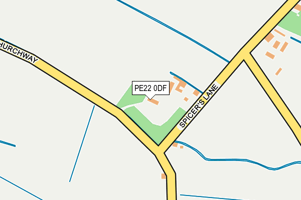 PE22 0DF map - OS OpenMap – Local (Ordnance Survey)