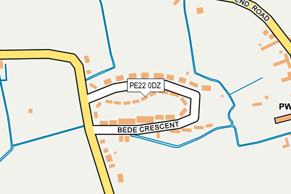 PE22 0DZ map - OS OpenMap – Local (Ordnance Survey)