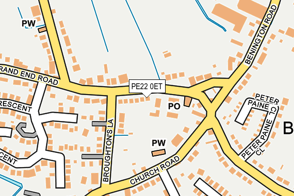 PE22 0ET map - OS OpenMap – Local (Ordnance Survey)