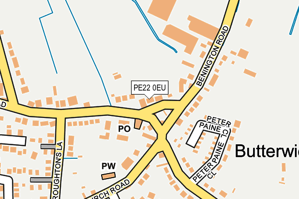 PE22 0EU map - OS OpenMap – Local (Ordnance Survey)